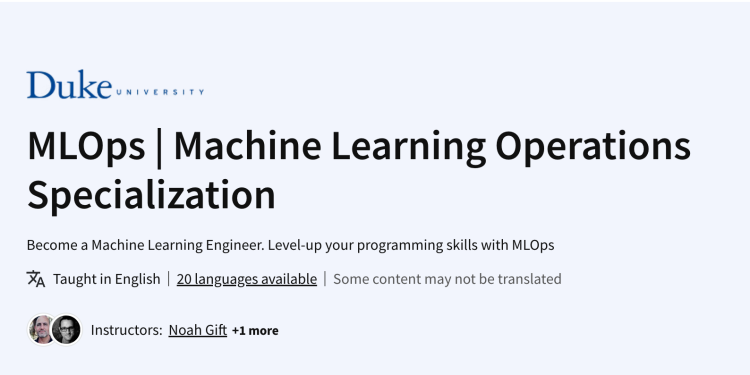 MLOps | Machine Learning Operations Specialization (Free Course)